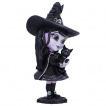 Figurine petite sorcire Hexara avec son chaton  (15cm)