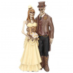 Figurine steampunk couple de squelettes maris (20,5cm)