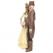 Figurine steampunk couple de squelettes maris (20,5cm)