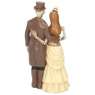 Figurine steampunk couple de squelettes mariés (20,5cm)