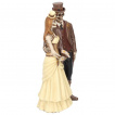 Figurine steampunk couple de squelettes maris (20,5cm)