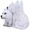 Figurine trio de bébés loups blancs