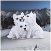 Figurine trio de bébés loups blancs