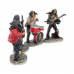 Figurines squelettes musiciens groupe de rock (lot de 4)