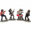 Figurines squelettes musiciens groupe de rock (lot de 4)