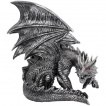 Fiigurine dragon gris aux yeux rouges 