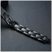 Gourmette magnetique homme type chenille en Titane noir mât