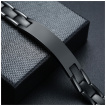 Gourmette magnetique homme type chenille en Titane noir mât