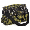 Grand sac punk-rock Tartan jaune  bandoulire perfore - Banned