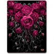 Grande couverture en molleton avec roses ensanglantées