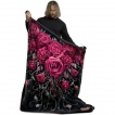 Grande couverture en molleton avec roses ensanglantées