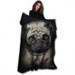 Grande couverture en molleton punk-rock  chien bulldog avec piercing au nez