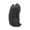 Grande figurine chat noir mouillé au regard fixe (25.5cm)