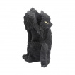 Grande figurine chat noir mouill au regard fixe (25.5cm)