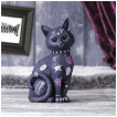 Grande figurine chat rebelle à patchs (22cm)