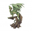 Grande figurine Dragon vert  nid sur un arbre - Anne Stokes (25.5cm)