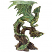 Grande figurine Dragon vert  nid sur un arbre - Anne Stokes (25.5cm)