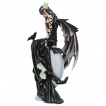 Grande figurine Fe noire masque et aile  corbeau - Nene Thomas (28cm)