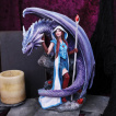 Grande figurine femme Mage et son dragon violet - Anne Stokes (24cm)