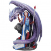 Grande figurine femme Mage et son dragon violet - Anne Stokes (24cm)