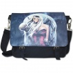 Grande sacoche noire en coton avec ange de la Mort tenant un crane