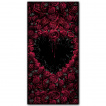 Grande serviette / drap de bain gothique  coeur de rose (140cm x 70cm)