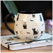 Grande tasse  motif chats et chauves-souris (50cl)