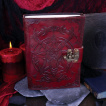 Grimoire  Dmon Baphomet en cuir et papier ancien (12,5x18cm) - (vierge)