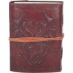Grimoire  dragons en cuir et papier ancien (12,5x18cm) - (vierge)