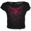 Haut gothique court  manches courtes avec roses ensanglantes