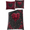 Housse de couverture Coeur de roses en sang double face (135x200cm) + 2 taies d'oreiller UK et EU