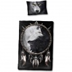 Housse de couverture double face (135x200cm)  avec loups et attrape rve inspiration Yin et Yang + 2 taies d'oreiller