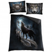Housse de couverture à loup en forêt et attrape double face (200x200cm) + 2 taies d'oreiller UK et EU