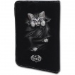 Housse porte-folio pour liseuse Kindle avec chat gris à griffes sorties et déchirures