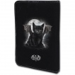 Housse porte-folio pour liseuse Kindle avec chat noir à ailes et dents de vampire