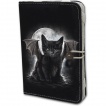Housse porte-folio pour liseuse Kindle avec chat noir à ailes et dents de vampire