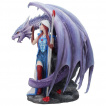 Grande figurine femme Mage et son dragon violet - Anne Stokes (24cm)