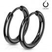 Boucles d'oreille croles en acier plaqu IP - Noir