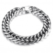 Bracelet homme  larges maillons style cubain en acier