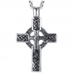 Pendentif acier croix celtique  triskel relief