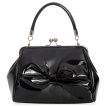 Sac  main retro glam similicuir noir  noeud papillon couvrant - Banned