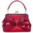 Sac à main retro glam similicuir bordeau à noeud papillon couvrant - Banned