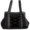 Sac à main noir goth-rock corseté à motif floral - Banned