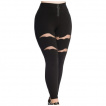 Pantalon leggings femme noir à chauve-souris ajourées - Banned