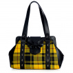 Sac  main tartan jaune  cranes et noeud chauve-souris - Banned