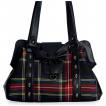 Sac à main tartan foncé à cranes et noeud chauve-souris - Banned