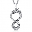 Pendentif homme dragon de l'infini Ouroboros en acier