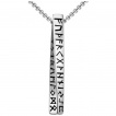 Pendentif homme pilier  runes vikings en acier (chaine incluse)