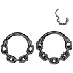 Anneau charnière Maillons noirs en acier (oreille, septum...)