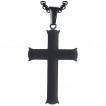 Pendentif croix noire potencée en acier
